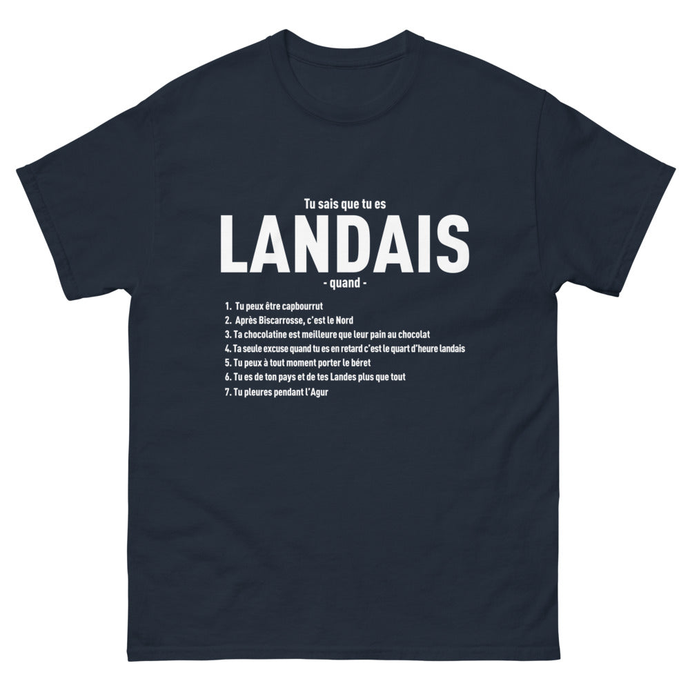 T-shirt Landes marine - Landaise Capbourrut humoristique