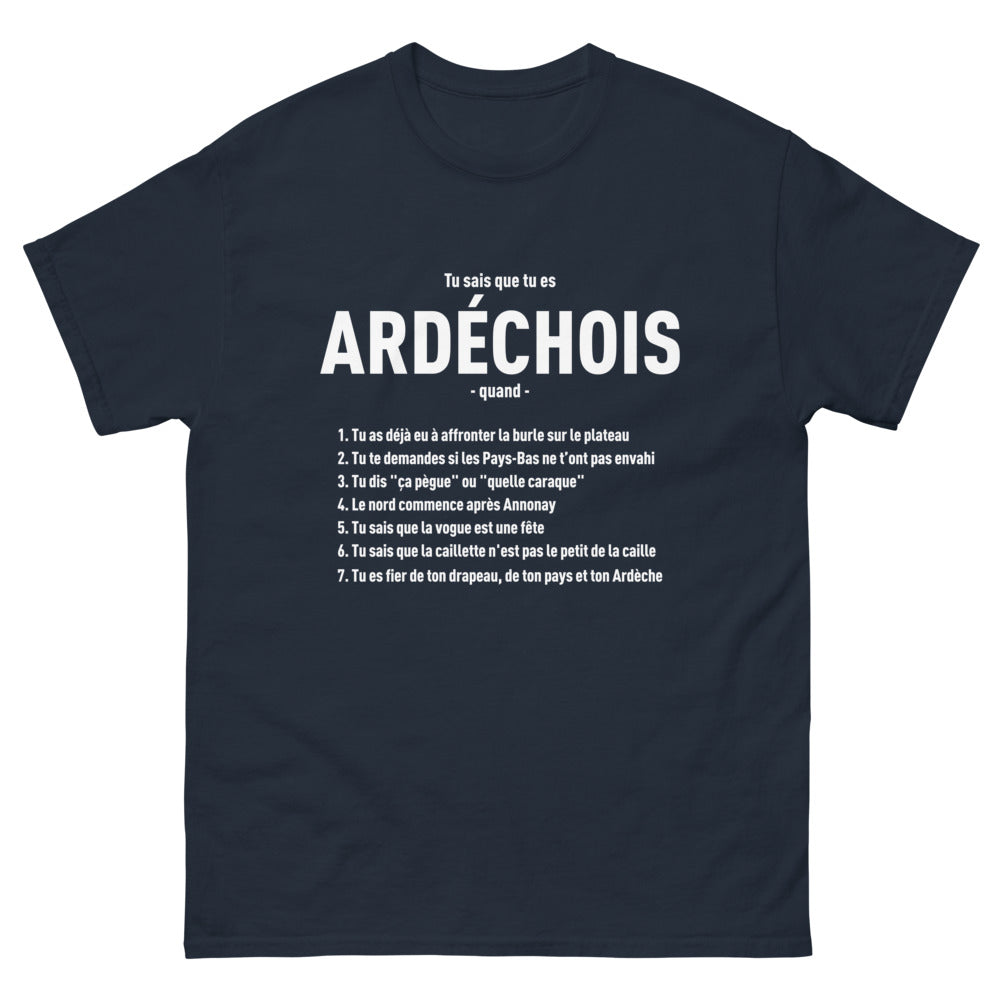 T-shirt Ardèche marine - Tu sais que tu es Ardéchois quand...