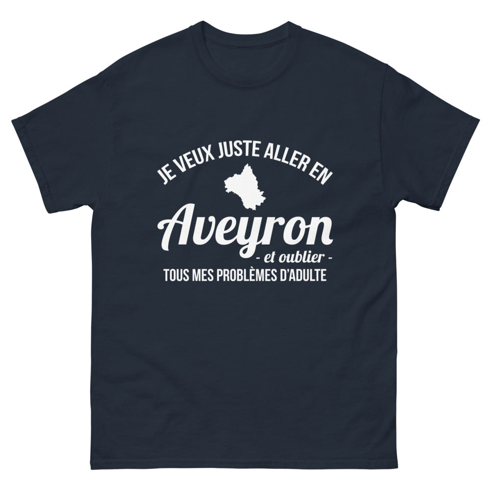 T-shirt Aveyron marine - Je veux juste aller en Aveyron