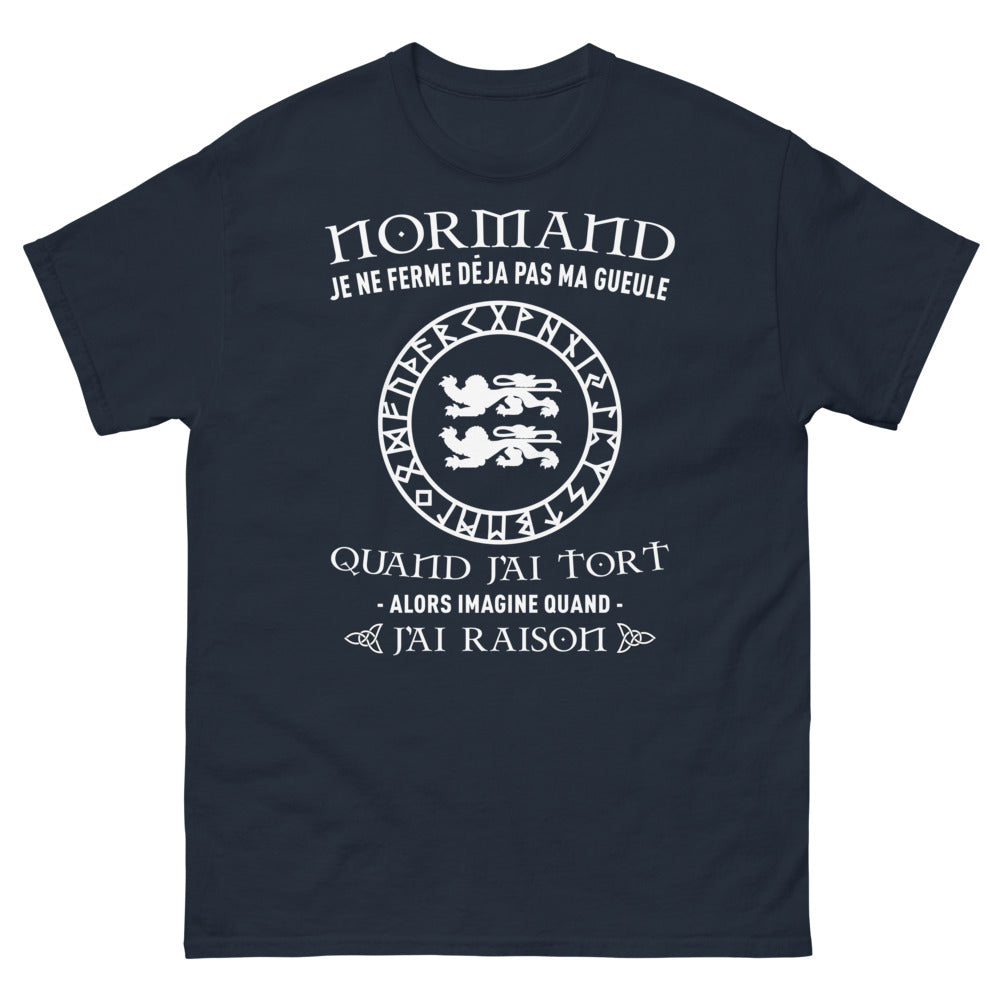 T-shirt Normand marine - Je ne ferme pas ma gueule