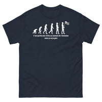 Thumbnail for T-shirt Evolution marine - C'est parfois dur d'être au sommet