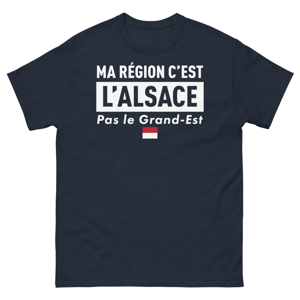 T-shirt Alsace marine - Ma région, c'est l'Alsace, pas le Grand Est