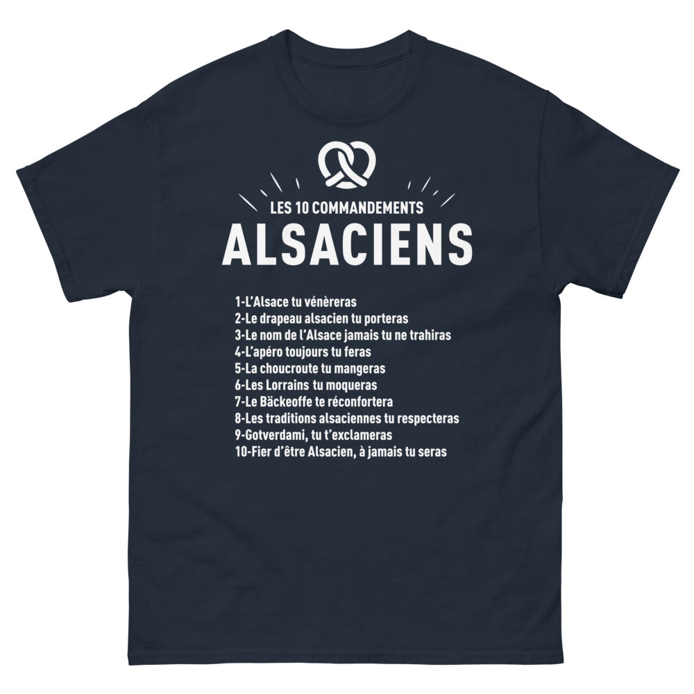 T-shirt Alsacien marine - Les Dix Commandements de l'Alsacien