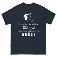 Thumbnail for T-shirt Grèce marine - Je n'ai pas besoin de thérapie