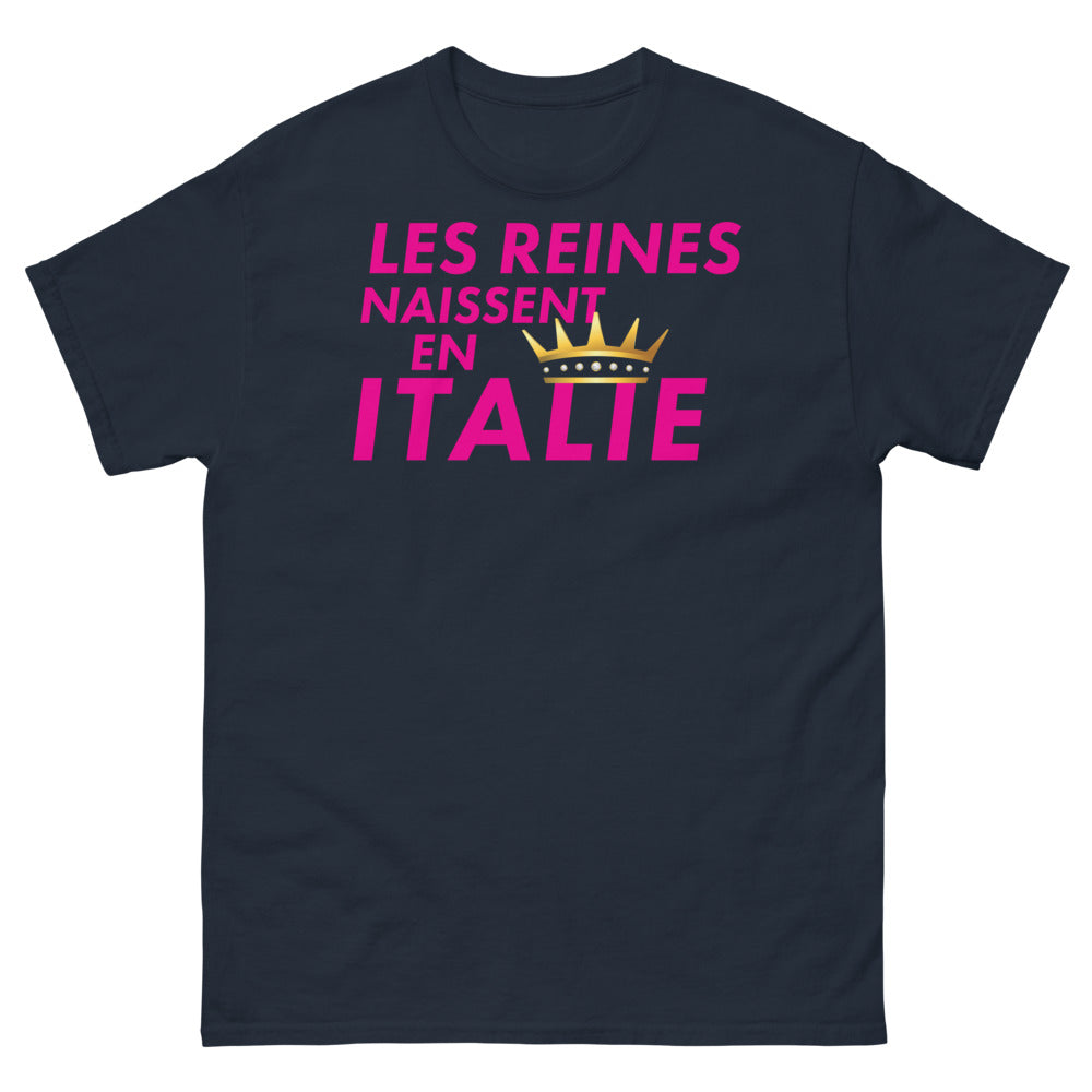 T-shirt Italie marine - Les reines naissent en Italie