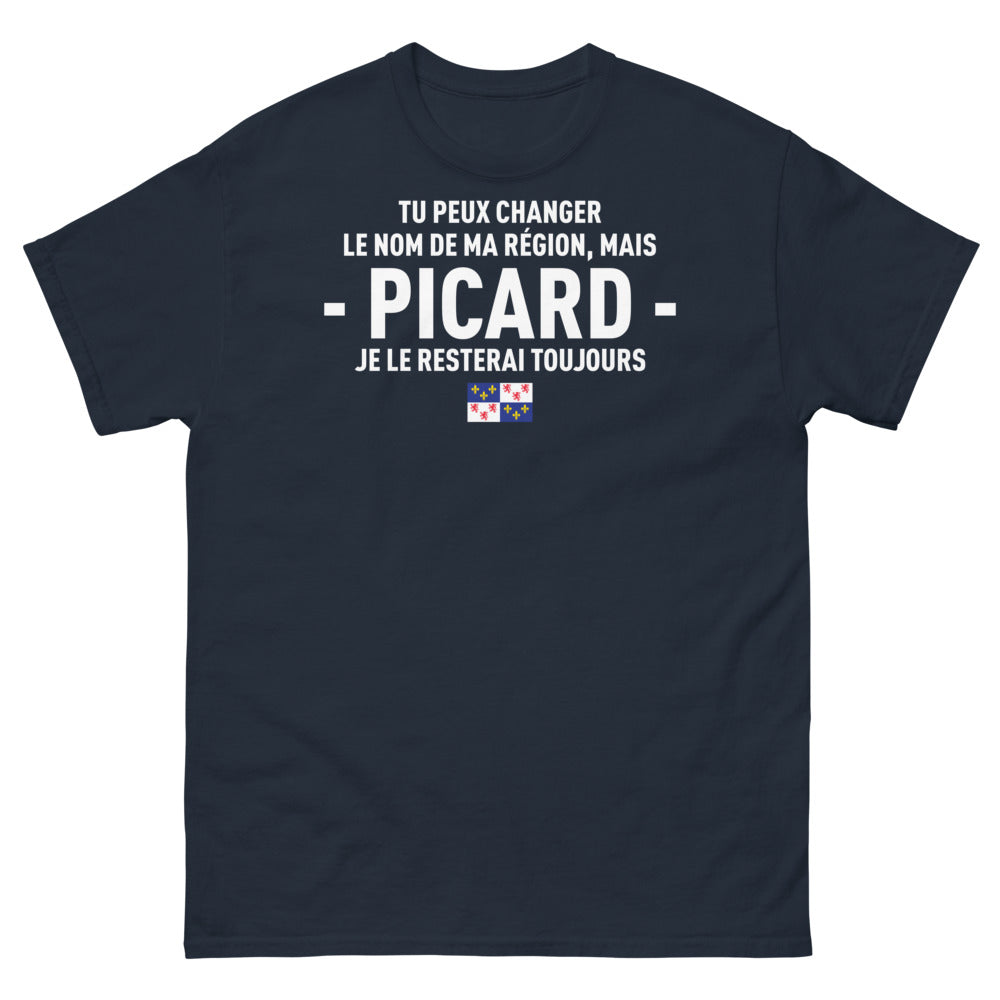 T-shirt Picardie marine - Tu peux changer le nom de ma région