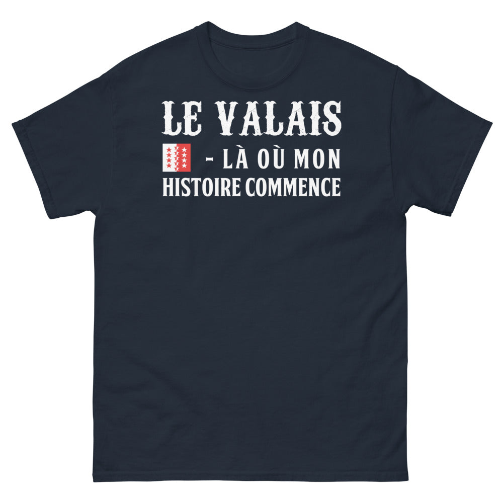T-shirt Valais marine - Le Valais, là où mon histoire commence
