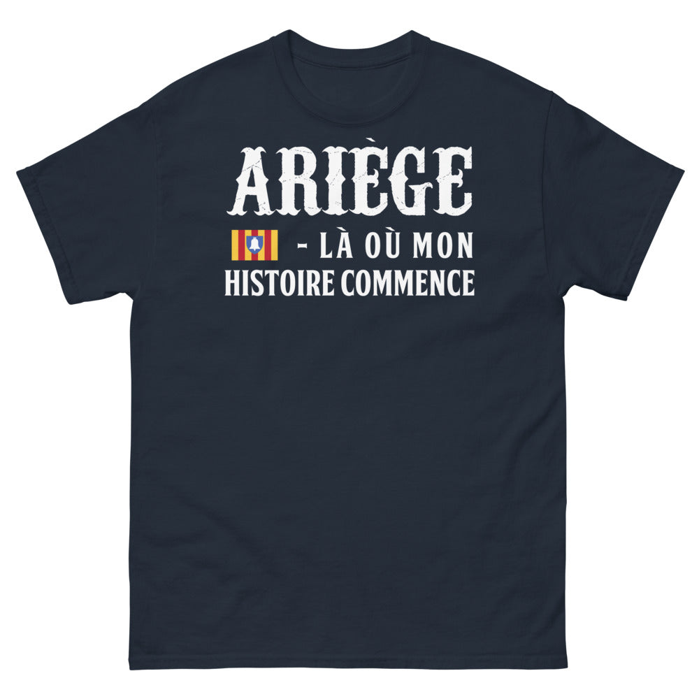 T-shirt Ariège marine - Là où mon histoire commence