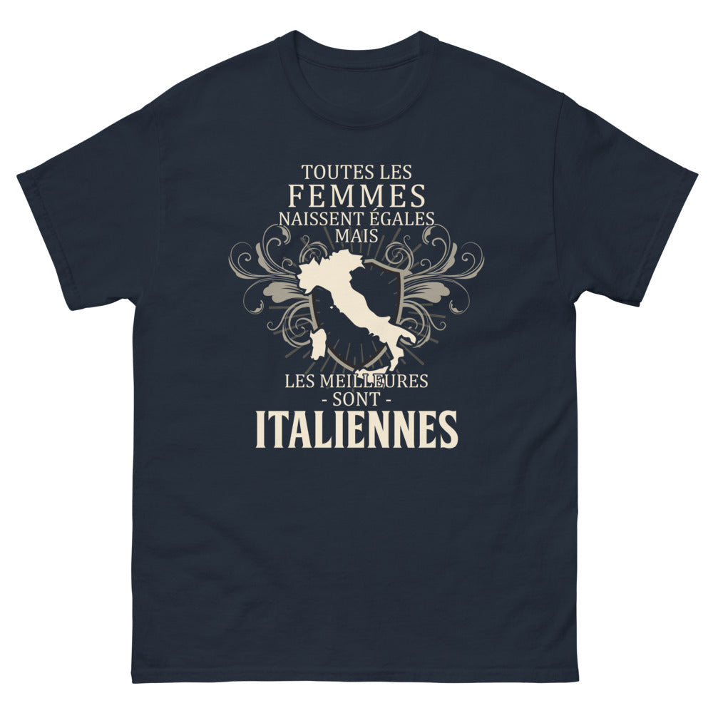 T-shirt Italie marine - Toutes les femmes naissent égales
