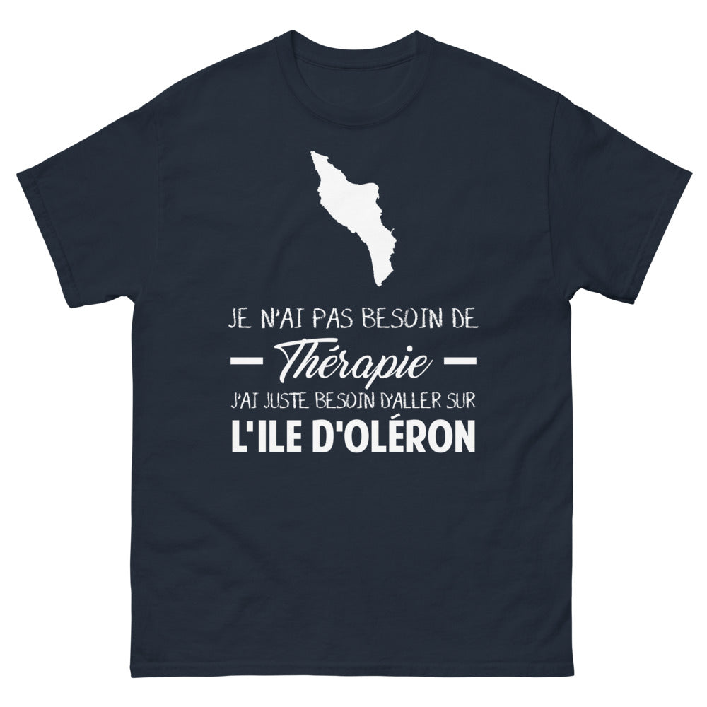 T-shirt Oléronais marine - Je n'ai pas besoin de thérapie