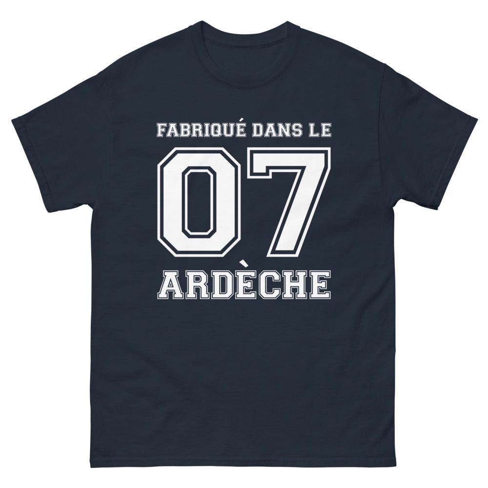 T-shirt Ardèche marine - Fabriqué dans le 07 avec humour