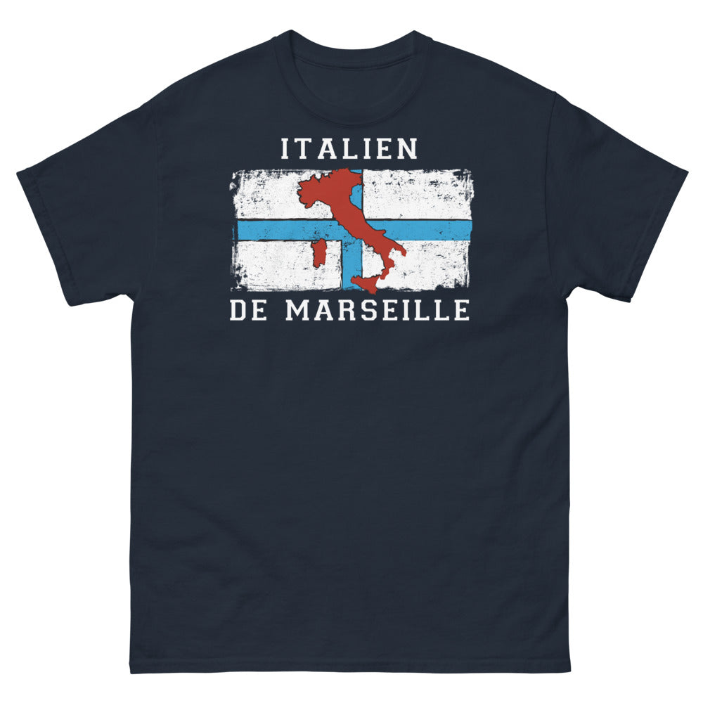 T-shirt Marseille bleu marine - Fierté méditerranéenne et humour