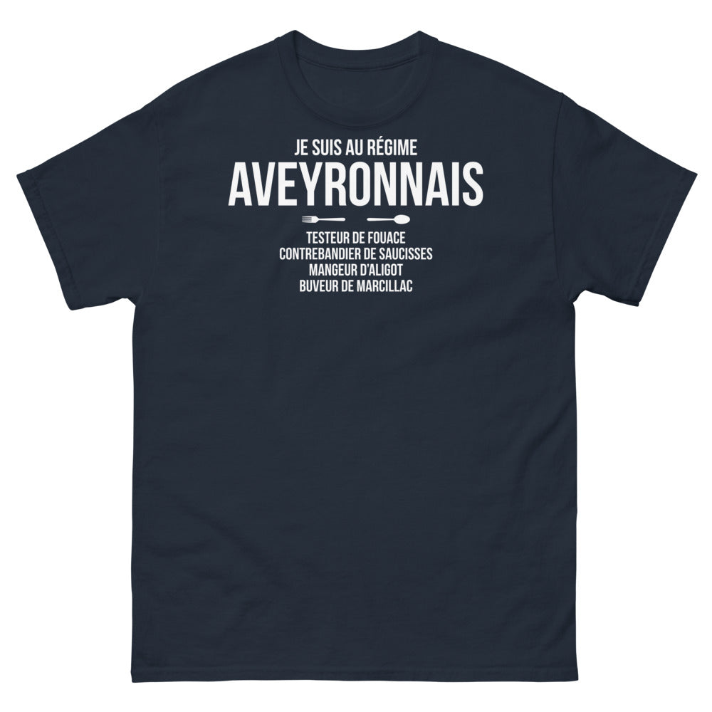 T-shirt Aveyron marine - Je suis au régime aveyronnais