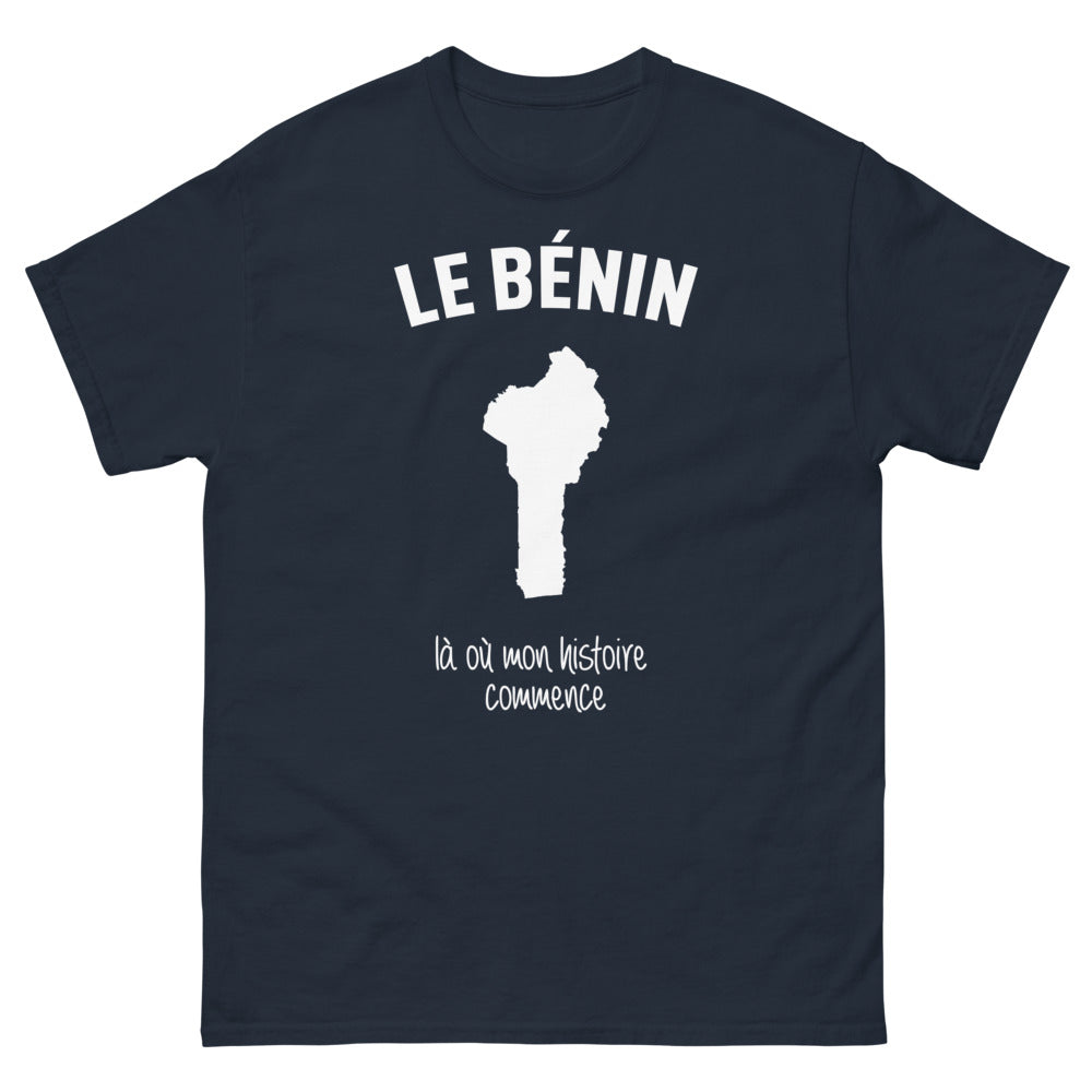 T-shirt Bénin marine - là où mon histoire commence