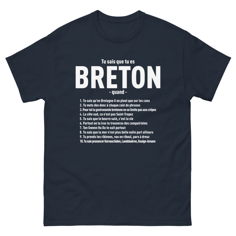 T-shirt Bretagne marine - Savoir que tu es Breton quand...