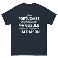 Thumbnail for T-shirt Portugal marine - Fier d'être Portugaise et Grande Gueule
