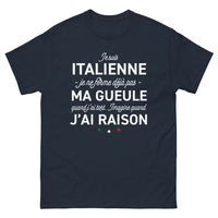 Thumbnail for T-shirt Italie marine - Je suis italienne, je ne ferme pas ma gueule