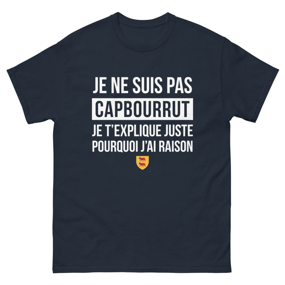 T-shirt régional noir dos - Je ne suis pas capbourrut