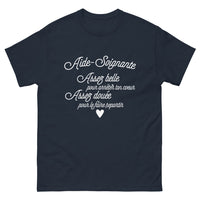 Thumbnail for T-shirt Aide-soignante marine - Assez belle pour arrêter ton cœur