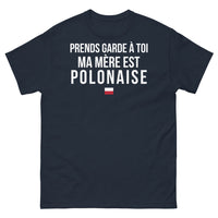 Thumbnail for T-shirt Pologne marine - Attention, ma mère est Polonaise
