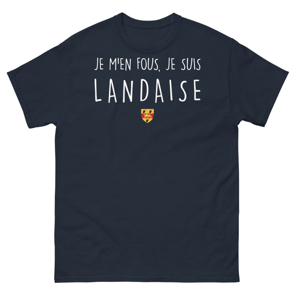 T-shirt Landaise noir dos - Je m'en fous, je suis Landaise