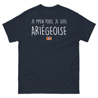 Thumbnail for T-shirt Ariège marine - Je m'en fous, je suis Ariégeoise