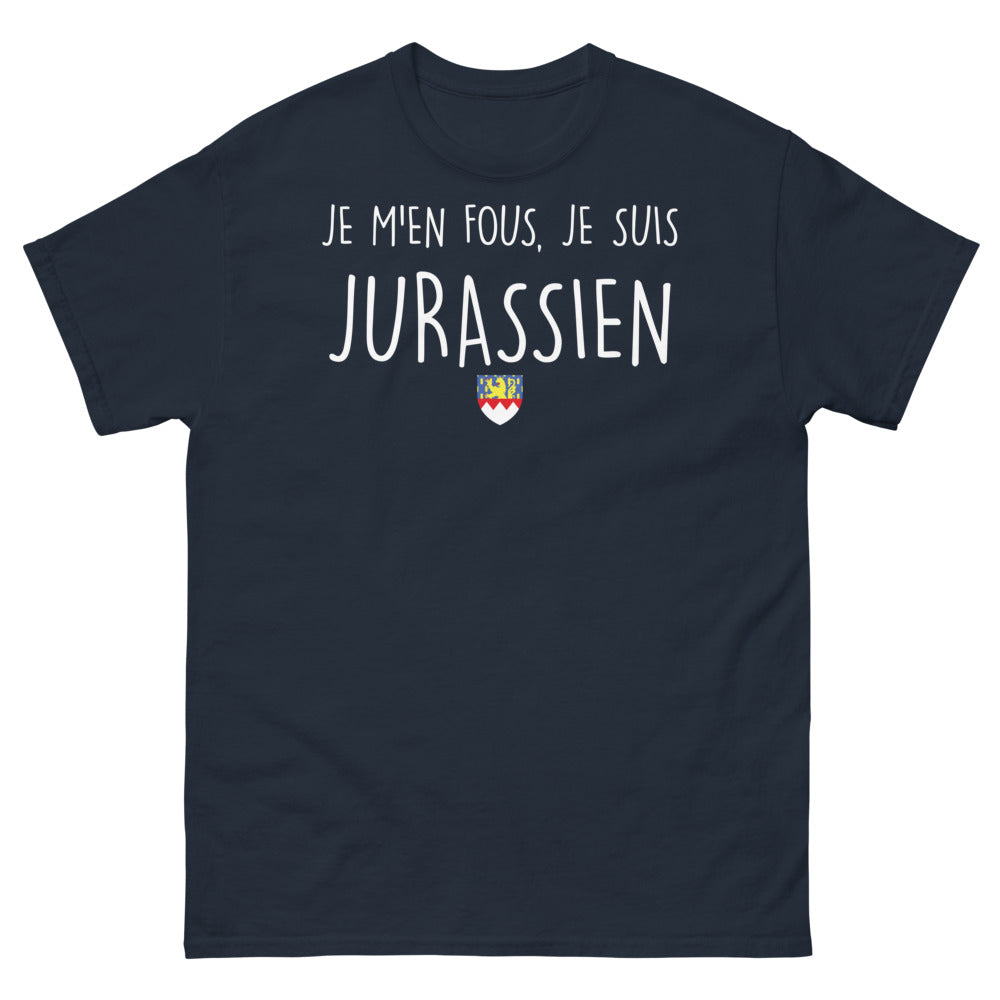 T-shirt Jura marine - Je m'en fous, je suis jurassien