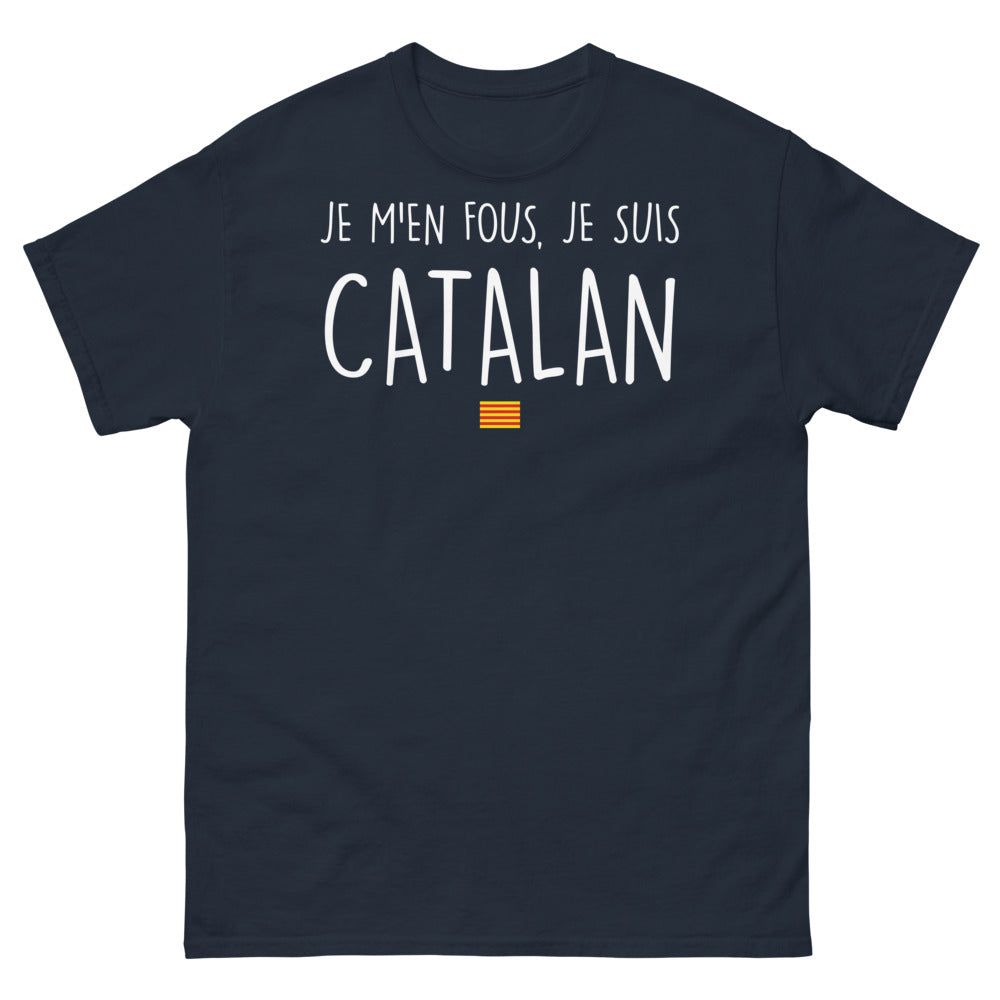 T-shirt Catalan marine - Je m'en fous, je suis Catalan
