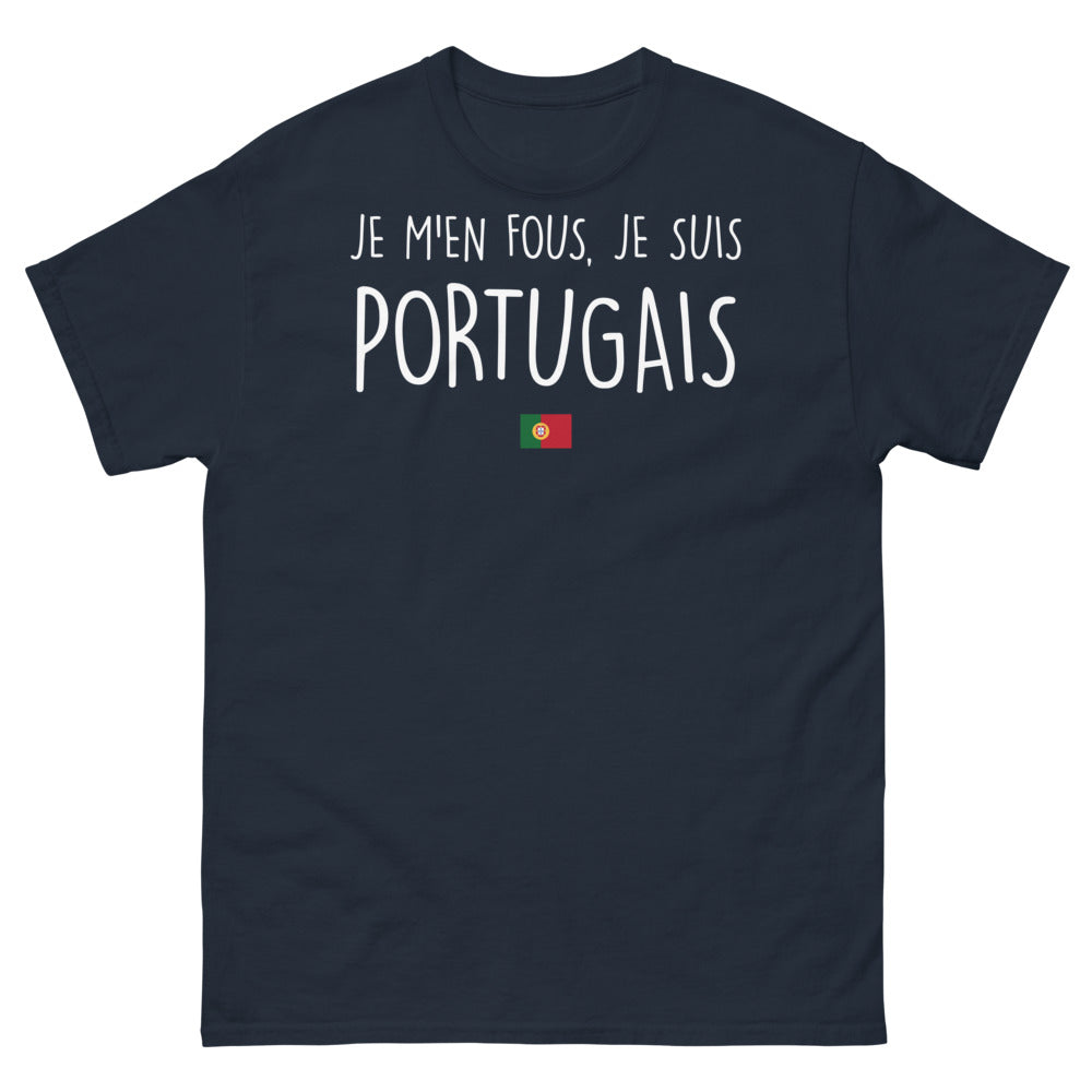 T-shirt Portugal marine - Je m'en fous, je suis Portugais