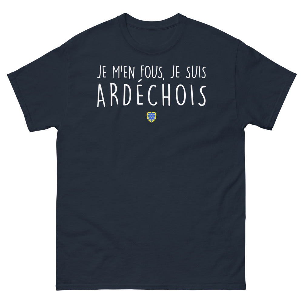 T-shirt Ardéchois marine - Je m'en fous, je suis Ardéchois