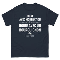 Thumbnail for T-shirt Bourgogne marine - Boire avec modération, c'est bien