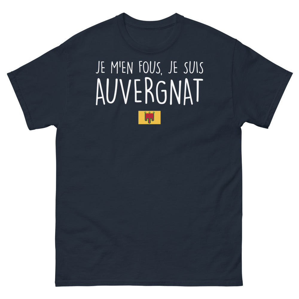 T-shirt Auvergne marine - Je m'en fous, je suis Auvergnat