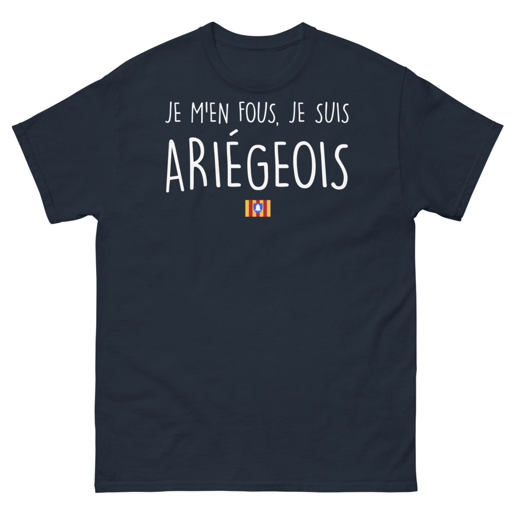T-shirt Ariège marine - Je m'en fous, je suis Ariégeois