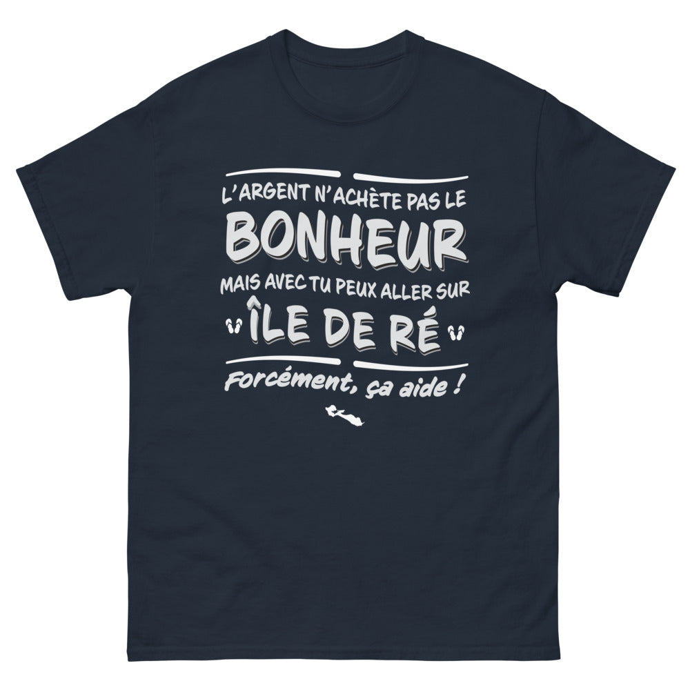 T-shirt Île de Ré marine - L'argent n'achète pas le bonheur