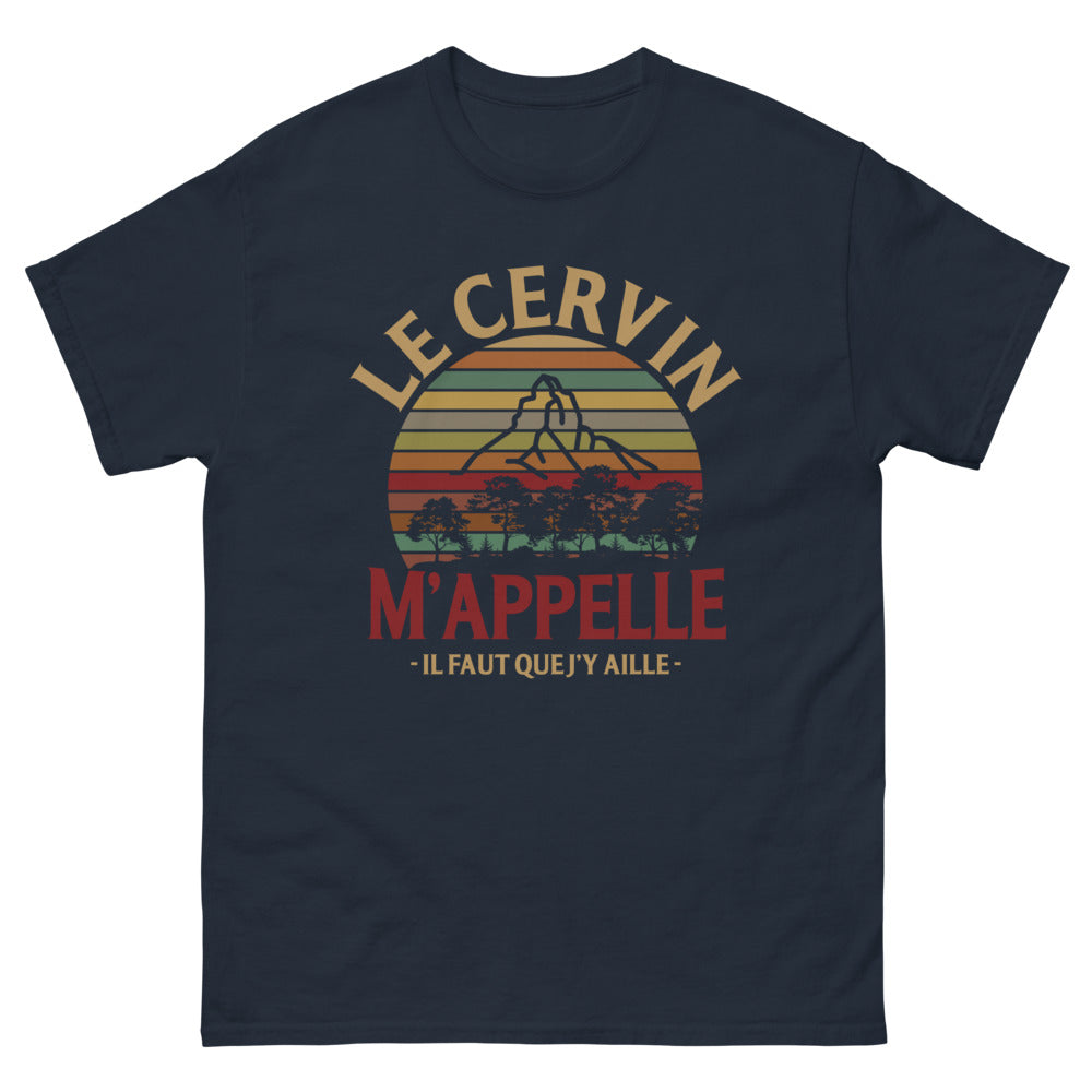 T-shirt Montagne noir dos - Le Cervin m'appelle, il faut y aller