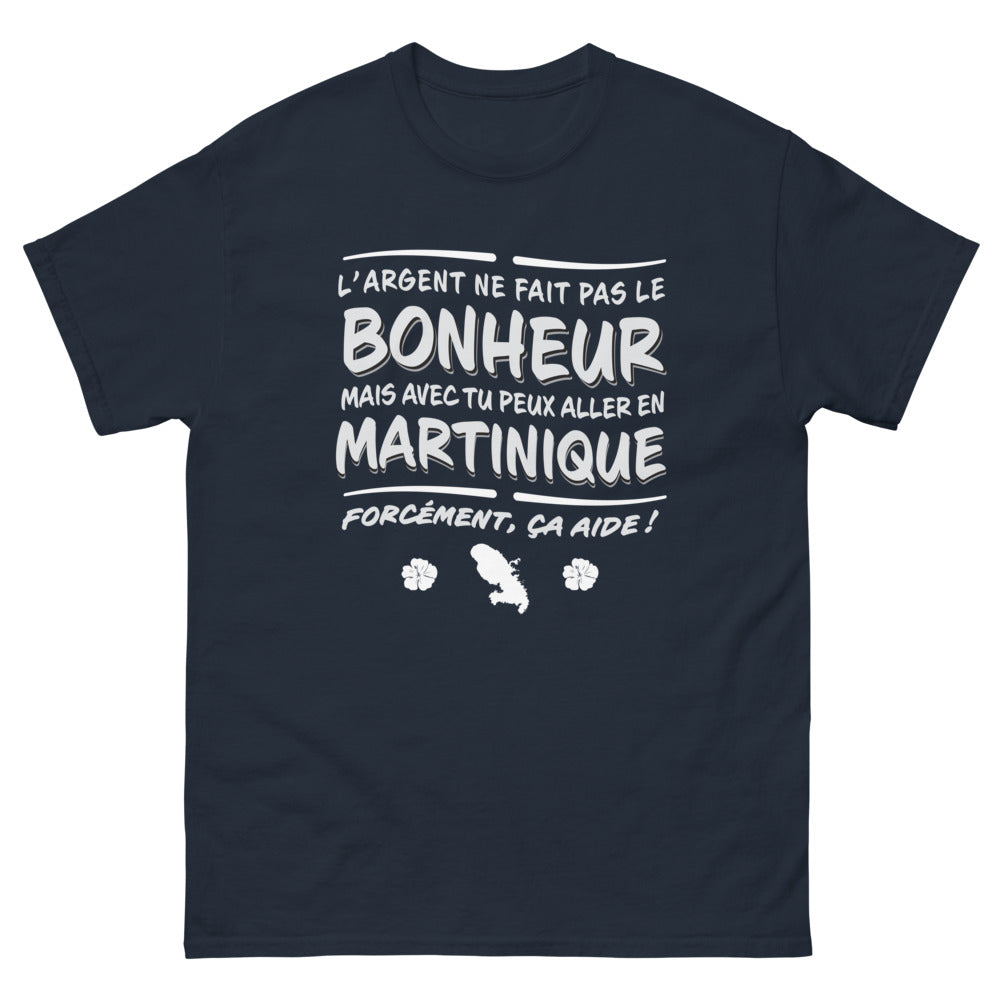 T-shirt Martinique marine - L'argent ne fait pas le bonheur