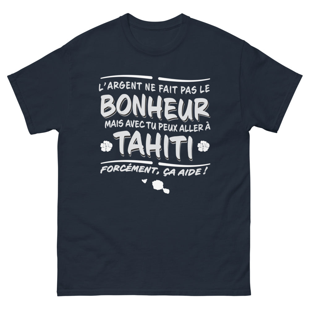 T-shirt Tahiti marine - L'argent ne fait pas le bonheur