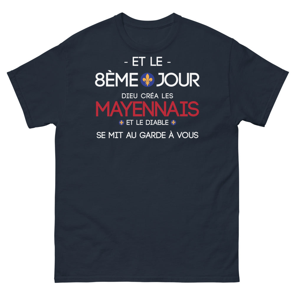 T-shirt Mayenne marine - Et le 8ème jour, Dieu créa les Mayennais