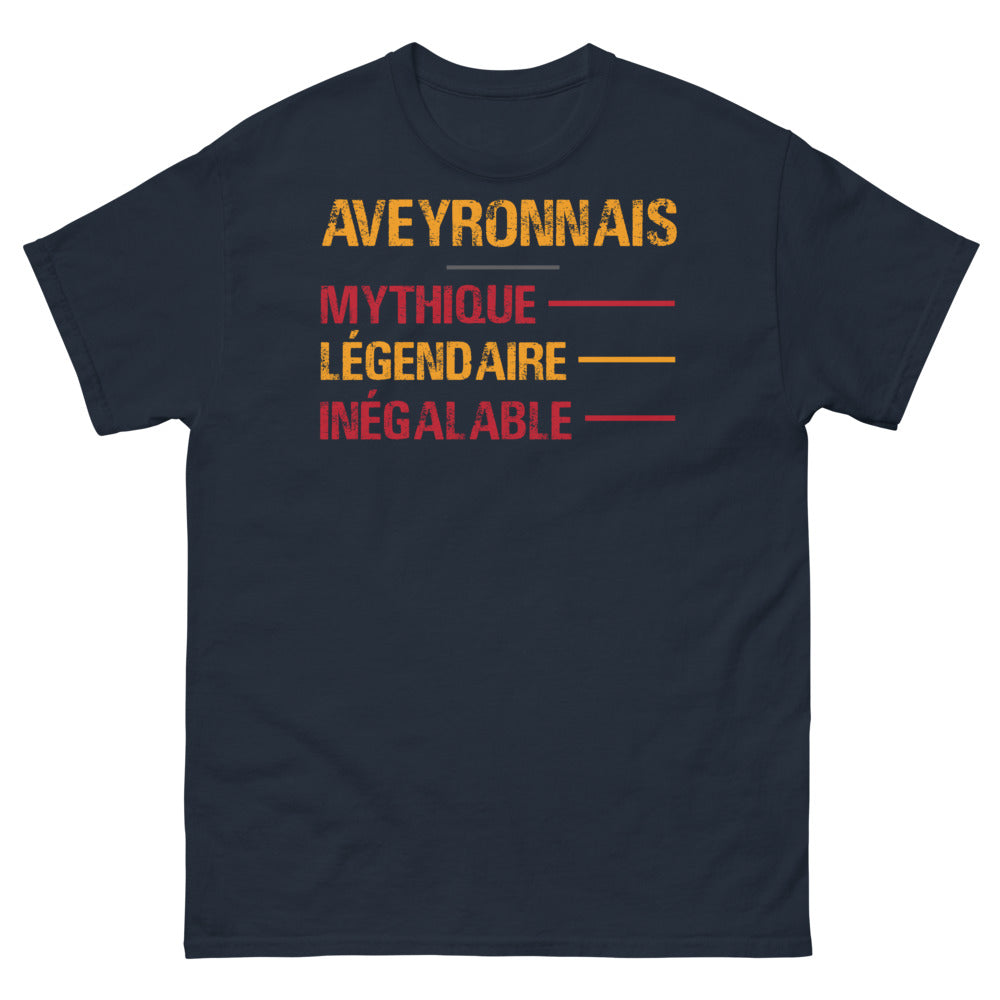 T-shirt Aveyron noir dos - Aveyronnais légendaire et inégalable