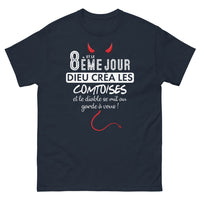 Thumbnail for T-shirt Comtois marine - Dieu créa les Comtoises et le Diable en trembla