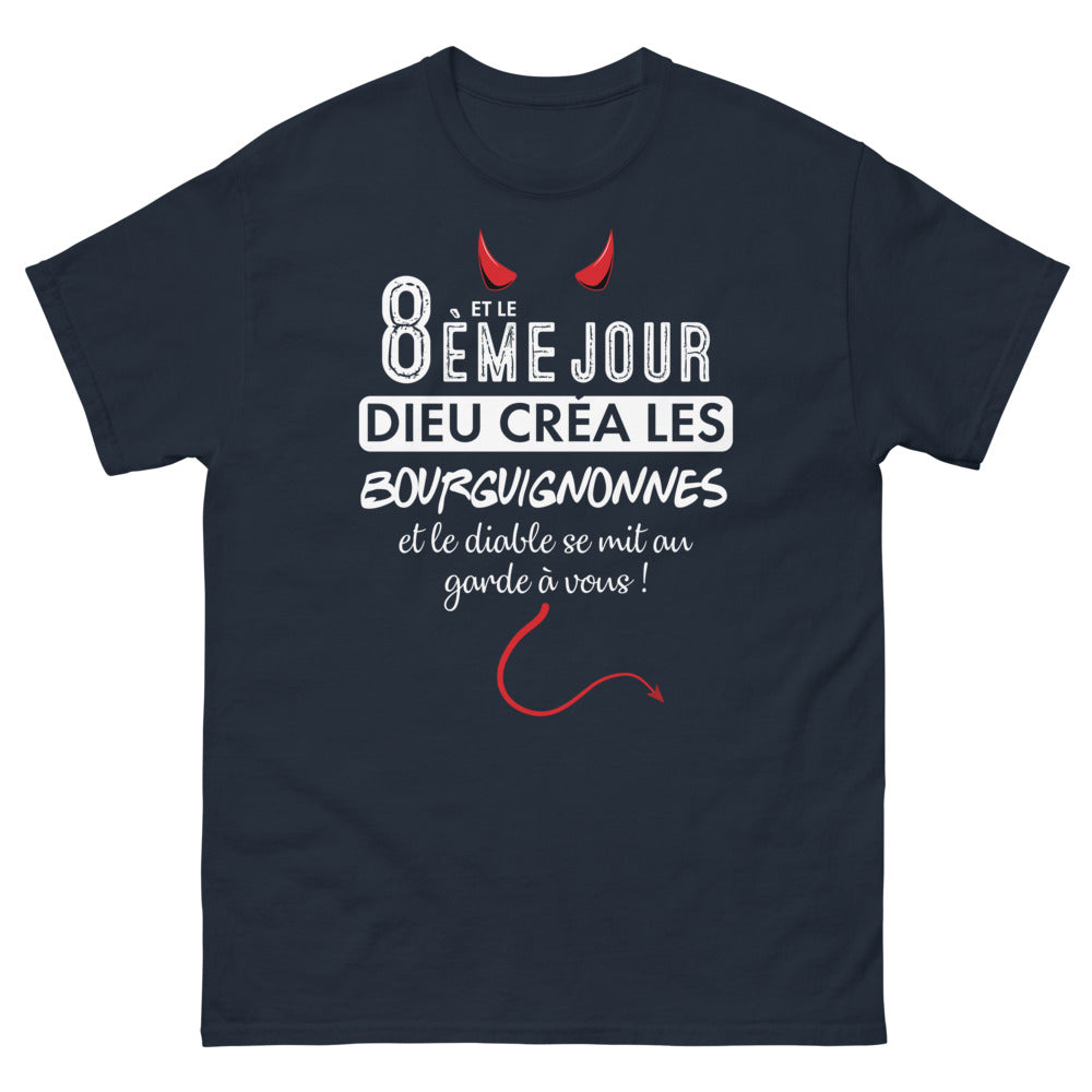 T-shirt Bourgogne marine - Dieu a créé les Bourguignonnes