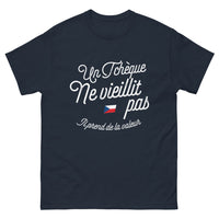 Thumbnail for T-shirt Tchèque marine - Un tchéque ne vieillit pas, il prend de la valeur