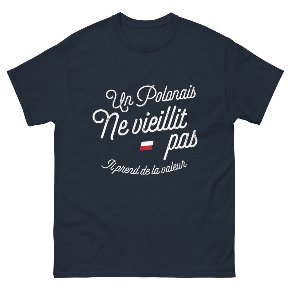 T-shirt Pologne marine - Un Polonais prend de la valeur