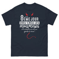 Thumbnail for T-shirt Hongroises marine - Sur le 8ème jour, Dieu créa