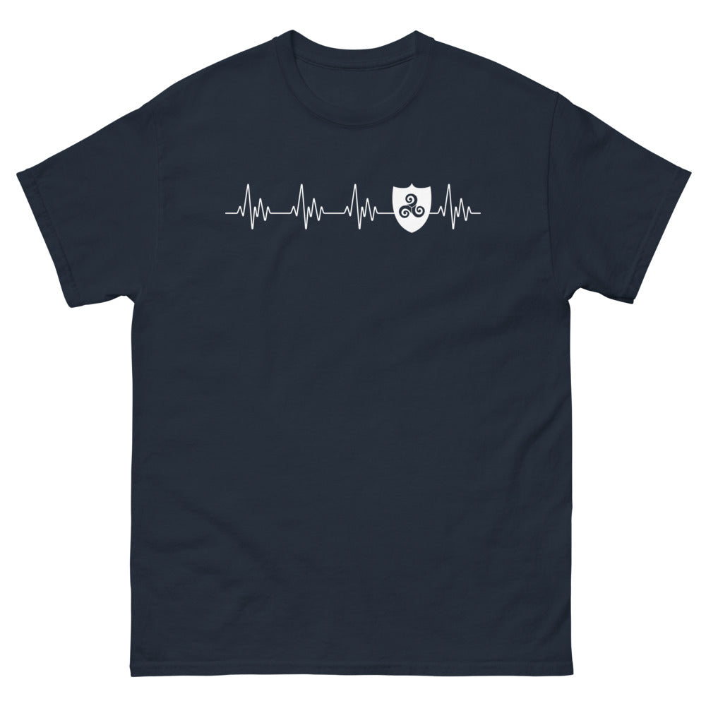 T-shirt Bretagne marine - Cœur Triskel inspiré des légendes