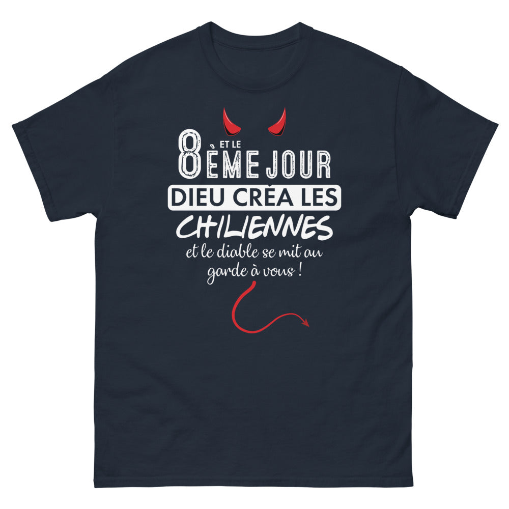 T-shirt Chili marine - 8ème jour et le dieu créa les Chiliennes