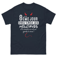 Thumbnail for T-shirt Moldaves marine - Création divine en humour
