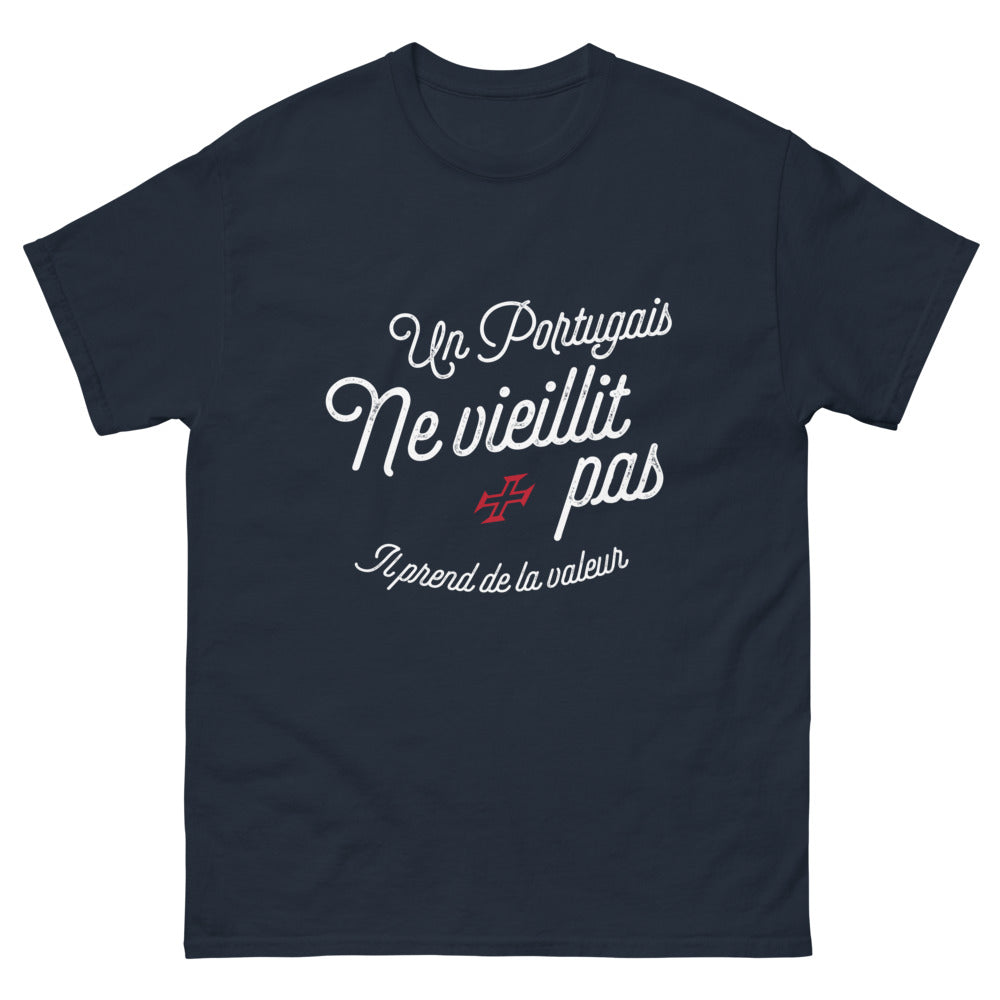 T-shirt Portugal marine - Un Portugais prend de la valeur
