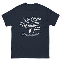 Thumbnail for T-shirt Corse marine - Un Corse ne vieillit pas, il prend de la valeur