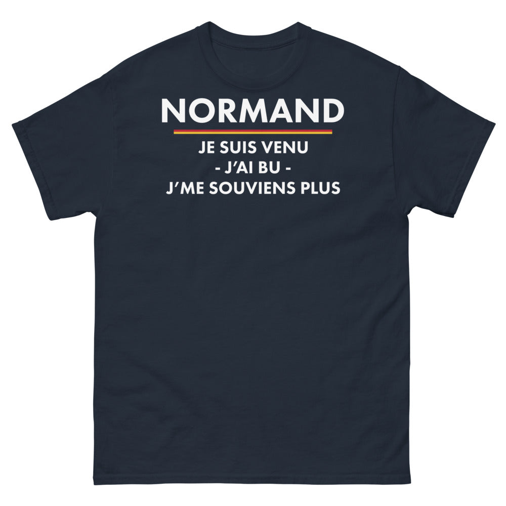 T-shirt Normand marine - Je suis venu, j'ai bu, j'me souviens plus